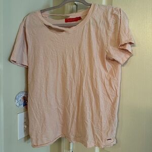Philanthropy light pink distressed tshirt